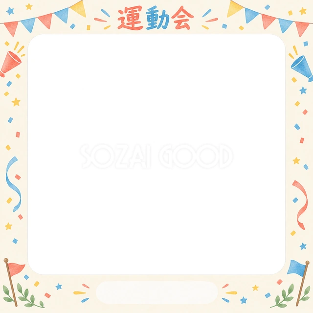 応援の思い出を飾れる無料イラスト素材です