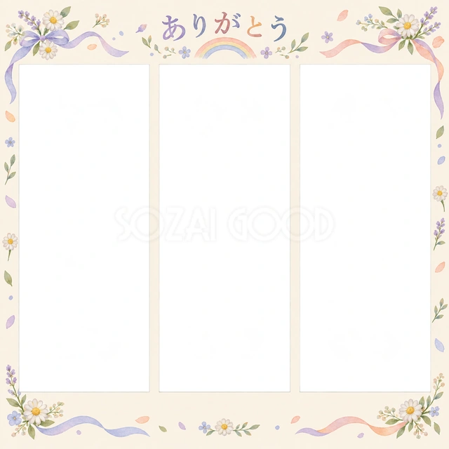 友達への思い出を飾れる無料イラスト素材です