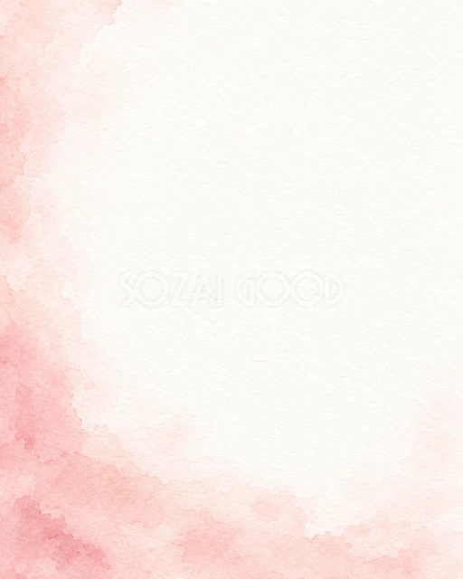 桜色の淡いにじみを端へ流し、縦方向に広い余白を設けています