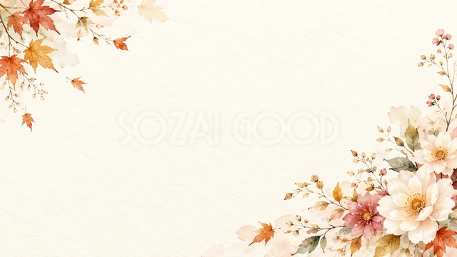 紅葉の大小や向きに変化をつけ、生成りの和紙に描いています
