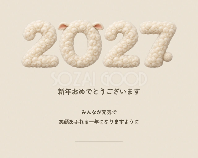 家族へ送る横長の新年挨拶