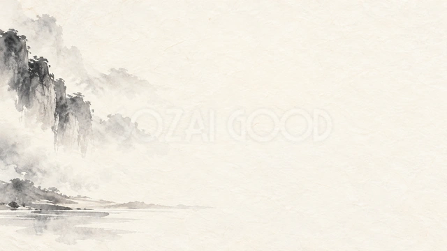 墨のにじみ・横長の左飾りの背景
