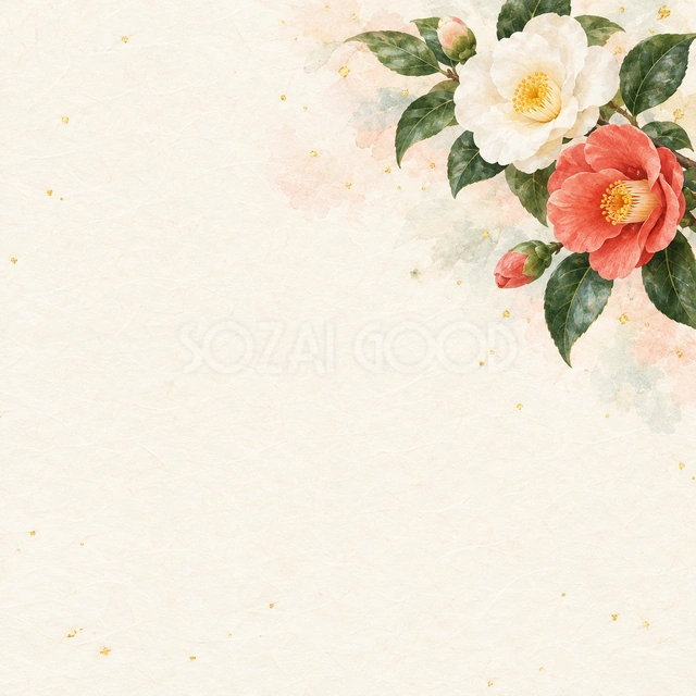 椿の花・右上の背景