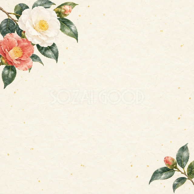 椿の花・上下の背景
