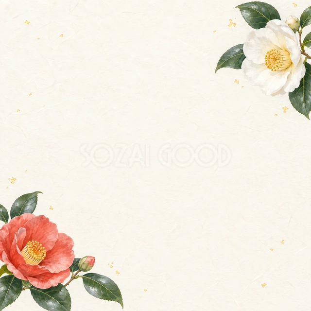 椿の花・小さな彩りの背景