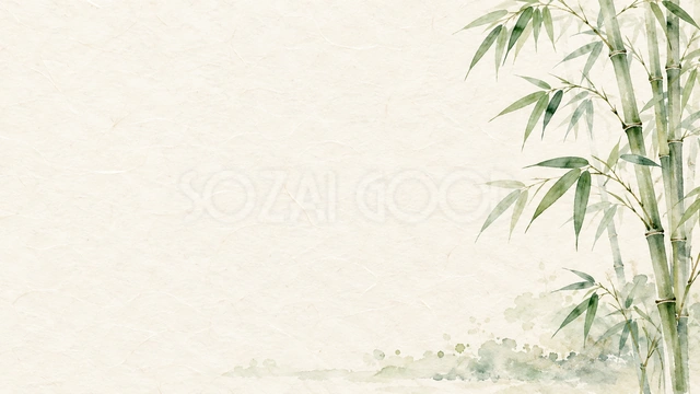 竹と笹・横長の右飾りの背景