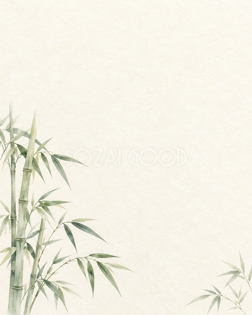 竹と笹・縦長の下飾りの背景