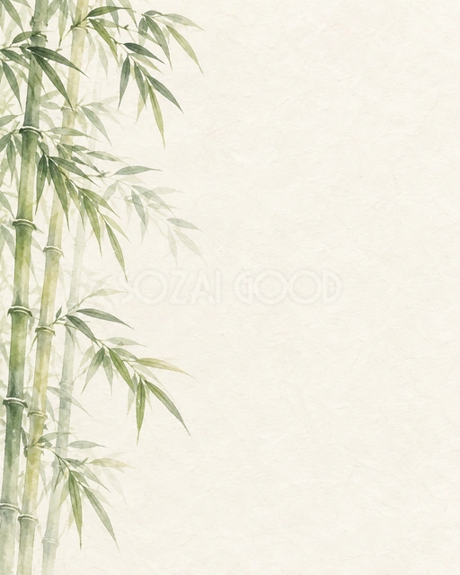 竹と笹・縦長の片側の背景