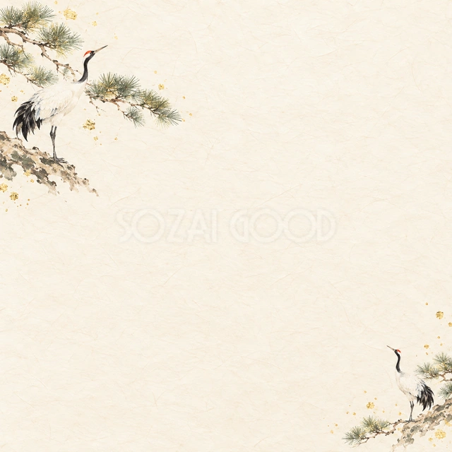 鶴と松・上下の背景