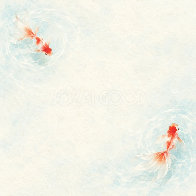 金魚と水紋・小さな彩りの背景