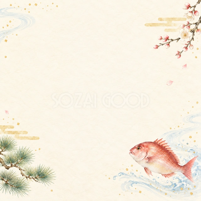 めでたい鯛・小さな彩りの背景