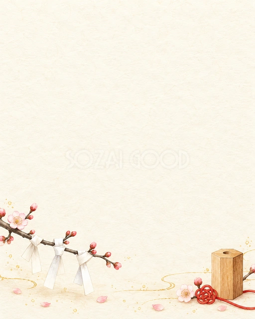 おみくじ・縦長の小さな彩りの背景