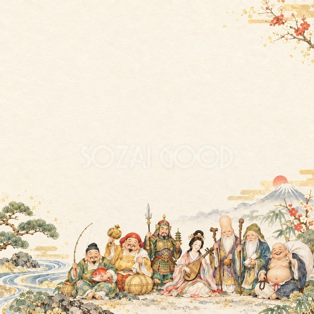 七福神・下隅のまとまりの背景