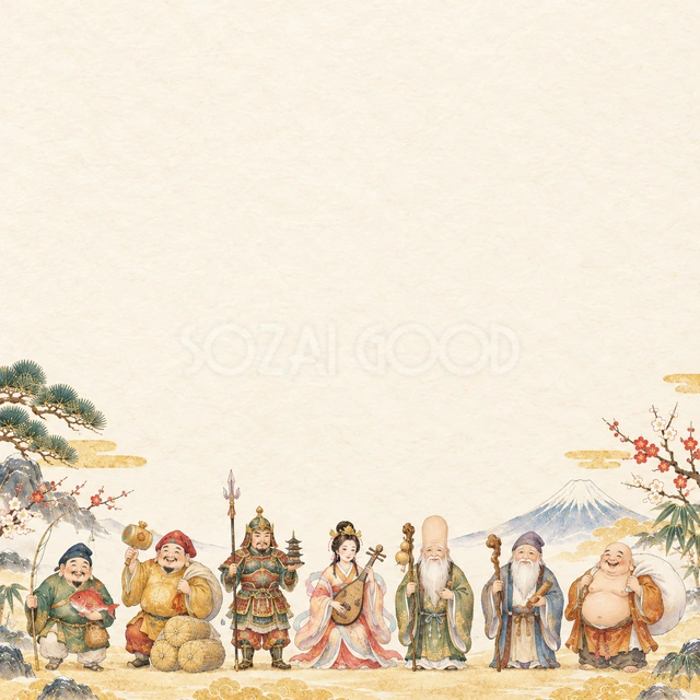 七福神・右下の小さな飾りの背景