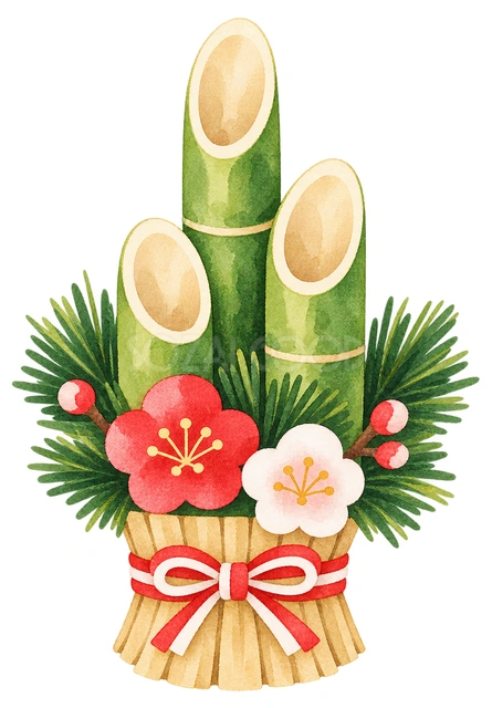 門松の水彩イラスト