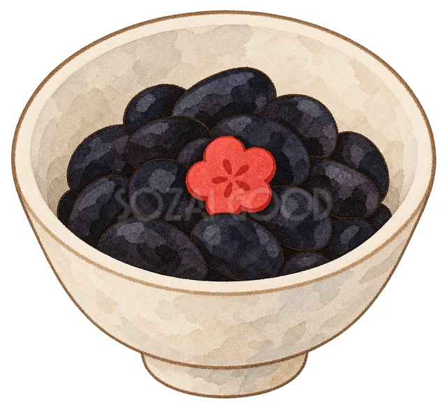 黒豆の水彩イラスト