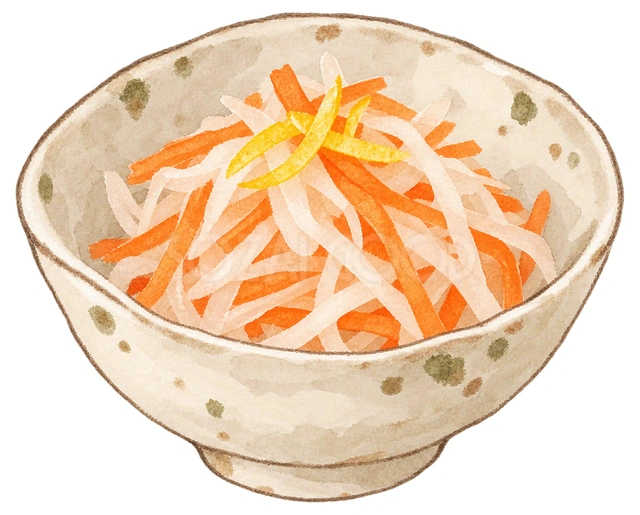 紅白なますの水彩イラスト
