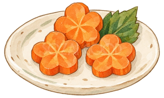 梅にんじんの水彩イラスト