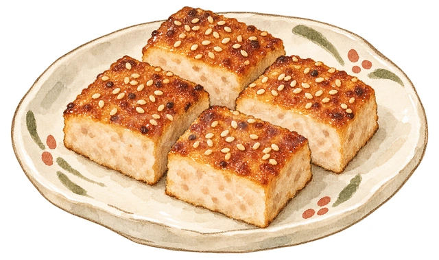 松風焼きの水彩イラスト