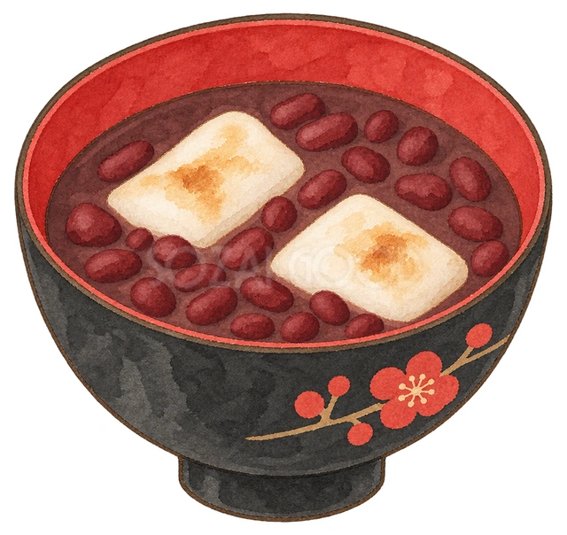 おしるこの水彩イラスト