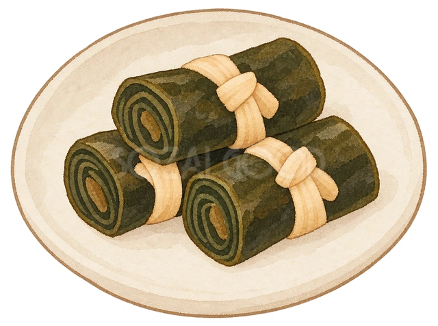 昆布巻きの水彩イラスト