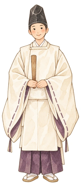神職の水彩イラスト