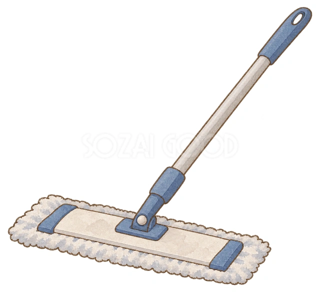 床用モップの水彩イラスト