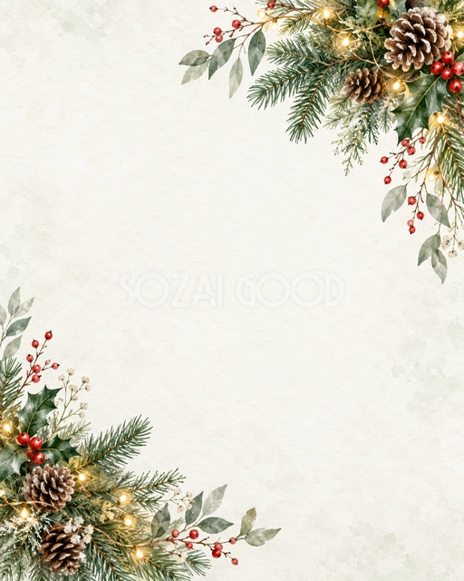 クリスマス飾り・縦長の背景