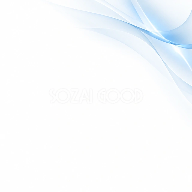 青い曲線と光・正方形の背景