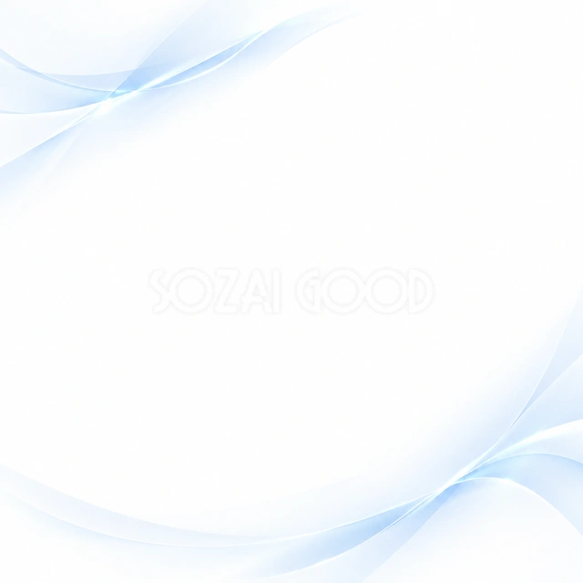 青い曲線と光・正方形の背景