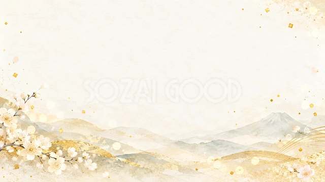 金の紙吹雪・横長の背景