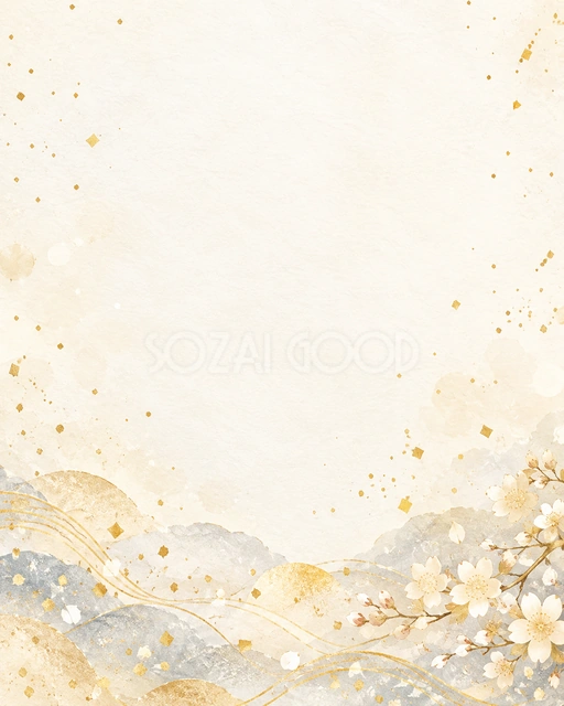 金の紙吹雪・縦長の背景