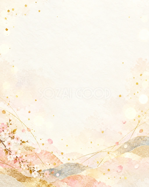金の紙吹雪・縦長の背景
