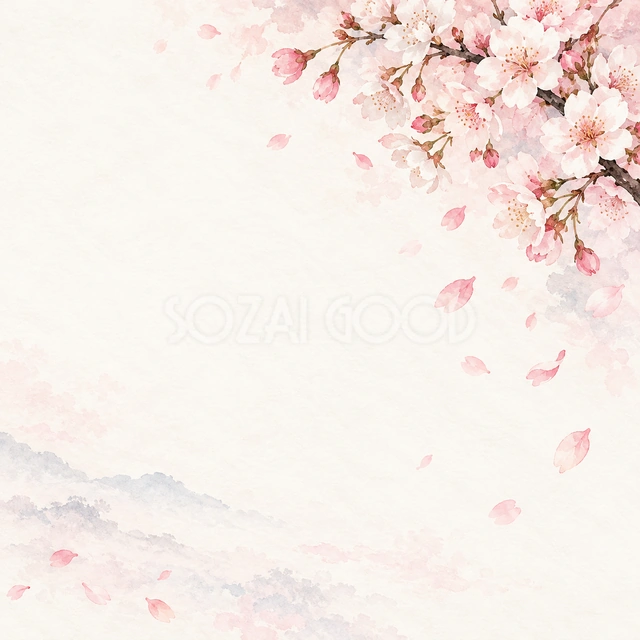 桜の花びら・正方形の背景