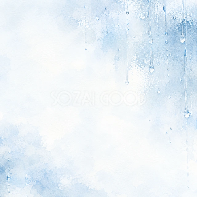 雨粒の細い流れ・正方形の背景