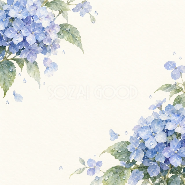 小花と光るしずく・正方形の背景