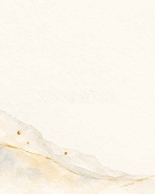一枚の薄紙と金の粒・縦長の背景