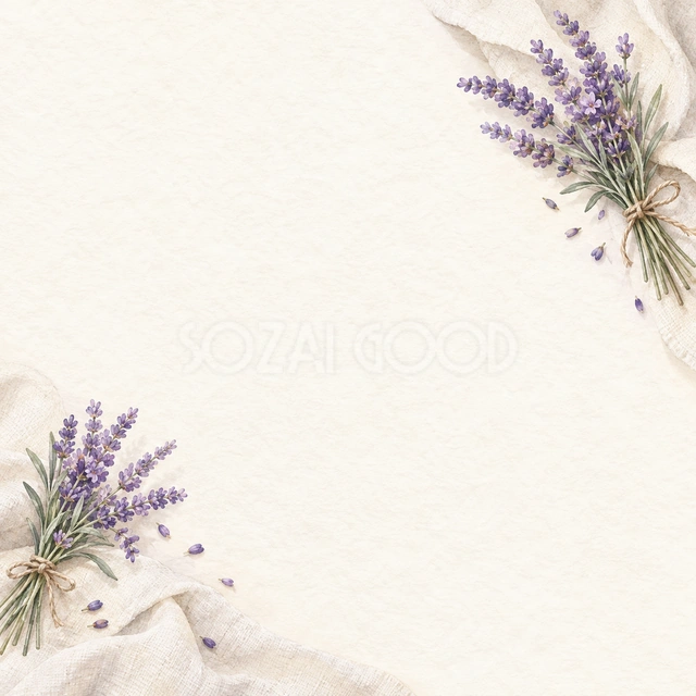 二つの小さな花束・正方形の背景