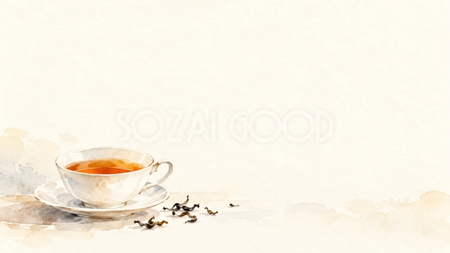 紅茶と穏やかなお茶の時間・横長の背景