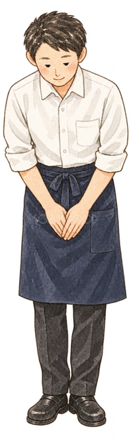 飲食店の年末挨拶の水彩イラスト
