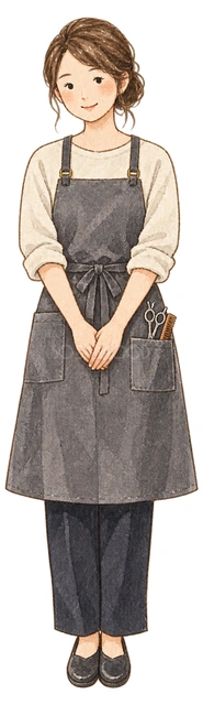 美容師の年末年始ご挨拶の水彩イラスト