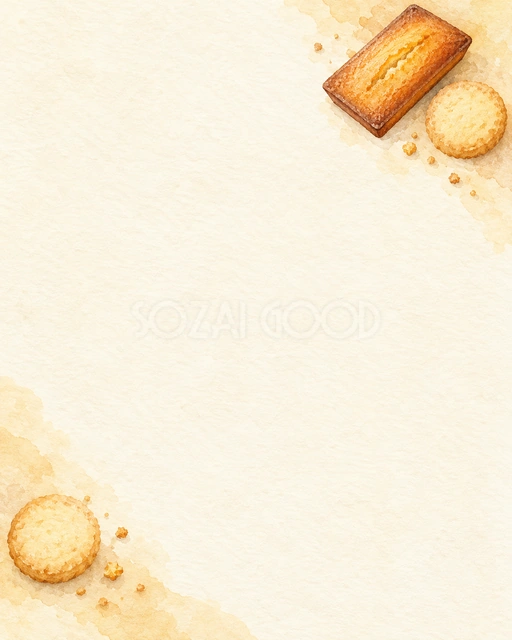 焼き菓子・対角に添えた縦長背景・縦長の背景