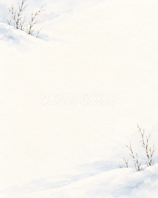 白い雪景色・対角に添えた縦長背景・縦長の背景