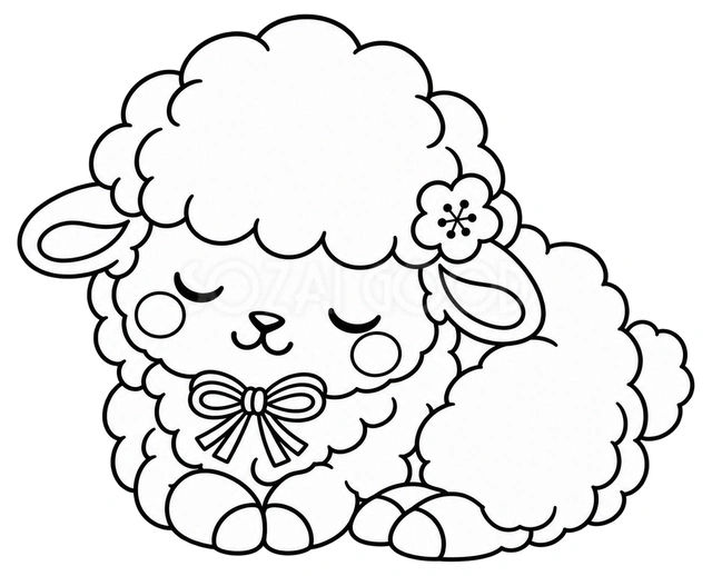 線画の眠る羊