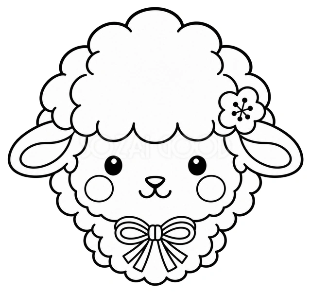 線画の羊の顔