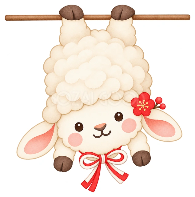 上からひょっこり羊