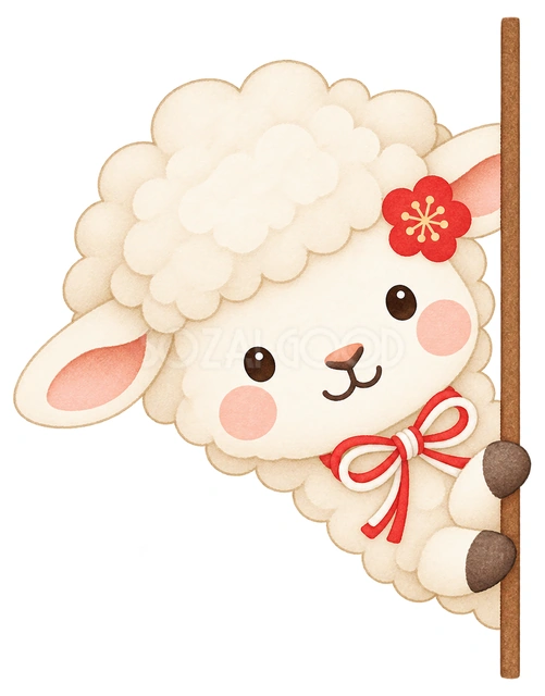 右からひょっこり羊