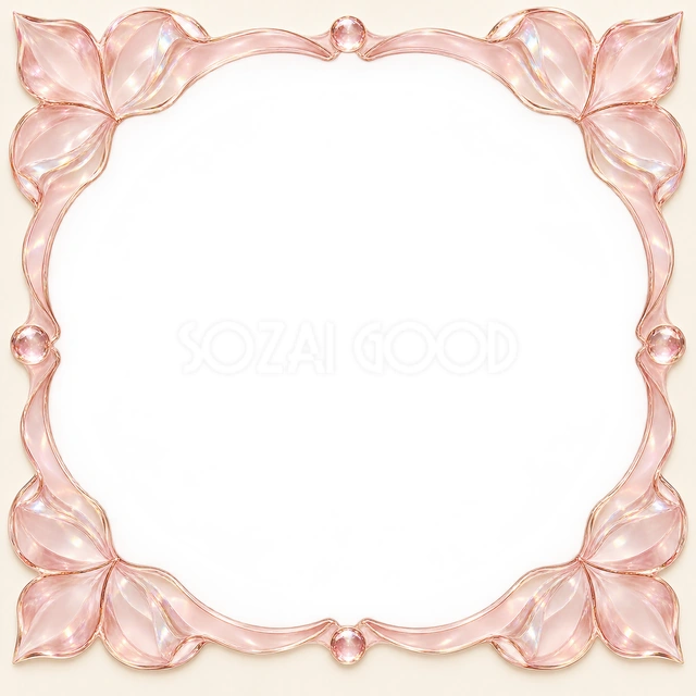 桜色の正方形フレームです