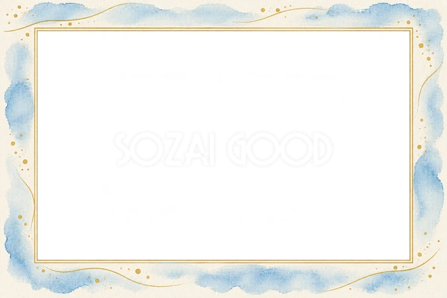 青い水平線のフレームです
