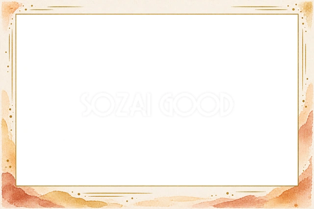 秋色のひと筆のフレームです